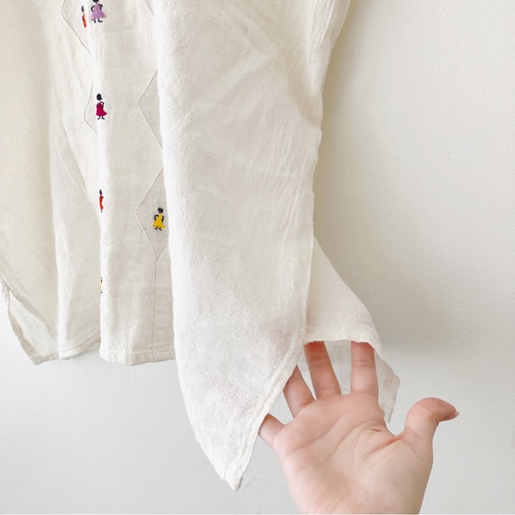Vintage • Hand Stitched Gauze Blouse in Cream - Picture 14 of 15
